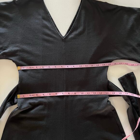 ABLE Black V Neck Wide Leg Rosario Jumpsuit Kimono Sleeve Tie Waist Cotton Sz XS - Picture 8 of 12